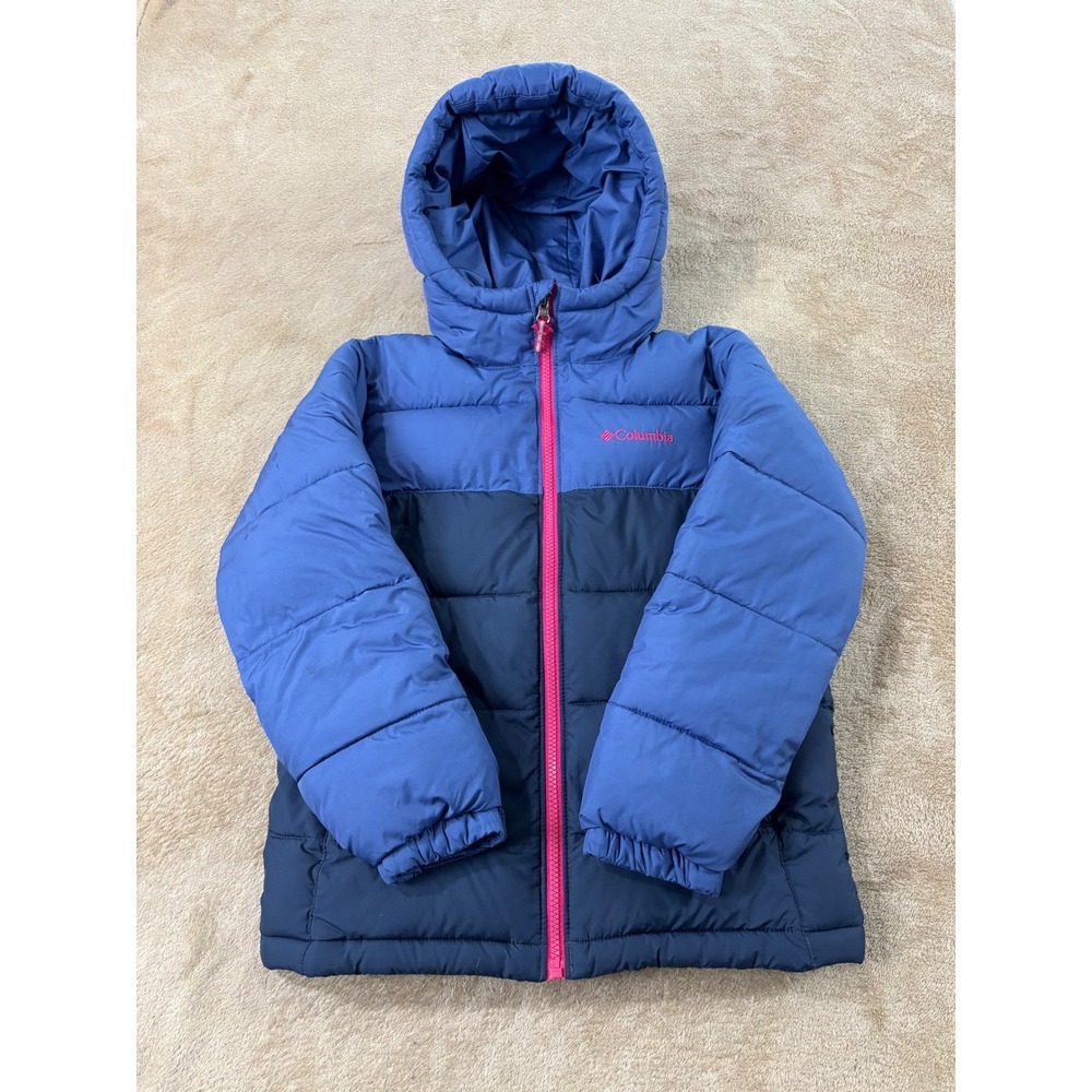 Columbia‎ Omni-Heat Pike Lake Puffer Jacket Youth Size S  Blue Pink Outgrown